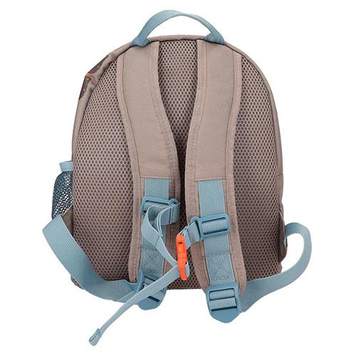 Dino World children's backpack, T-Rex patch, khaki brown
