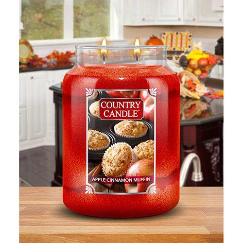 Świeca Country Candle duża, Apple Cinnamon Muffin