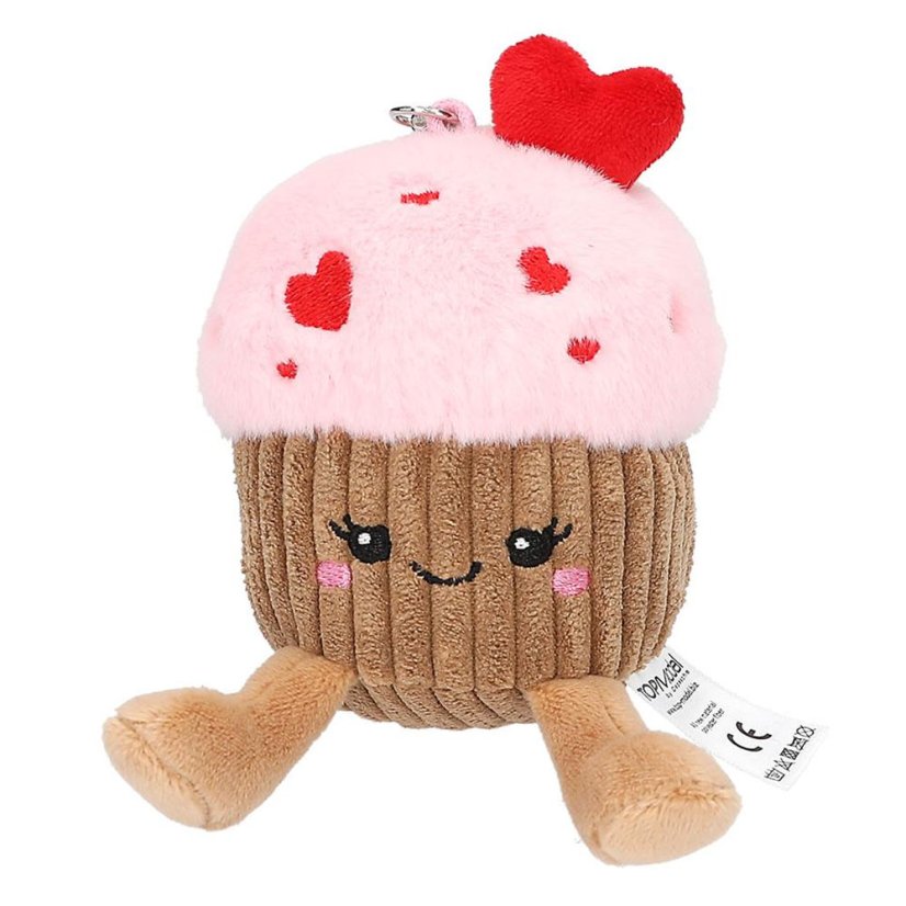 TOPModel Plush Keychain with Carabiner – Muffin with Hearts