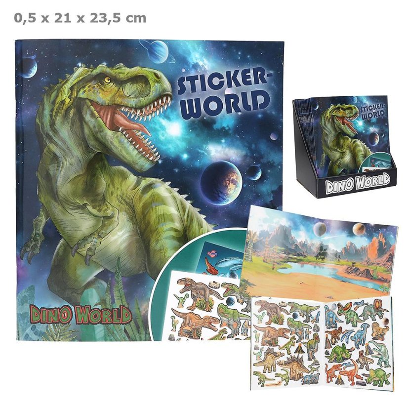 Kreatywny zeszyt z naklejkami Dino World Sticker World