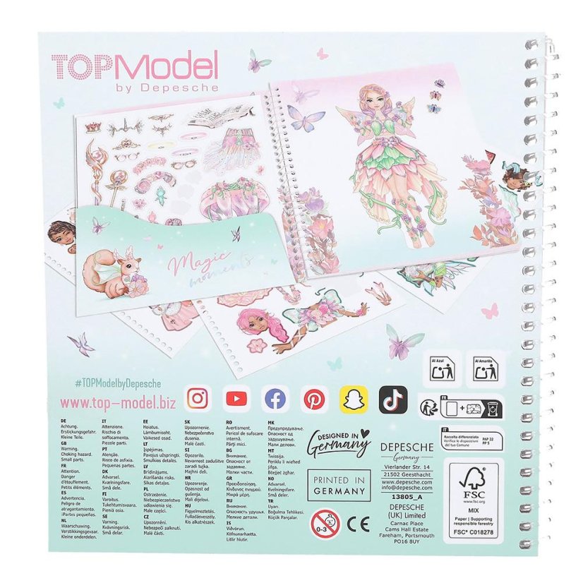 Kreatives Heft mit Aufklebern Top Model Fantasy