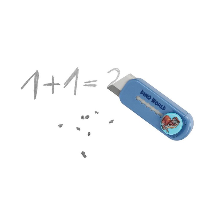 Dino World knife-shaped retractable eraser