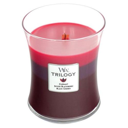 WoodWick Trilogy Medium Candle, Sun Ripened Berries WoodWick Trilogy Medium Candle, Sun Ripened Berries