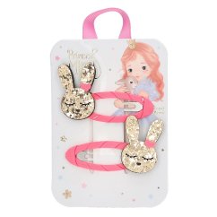 Haarspangen mit Glitzer Princess Mimi Hasen