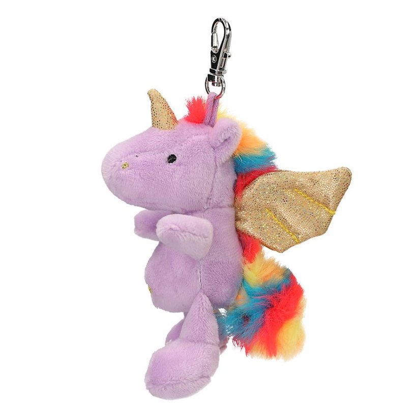 Ylvi unicorn plush keychain with carabiner, glittery wings