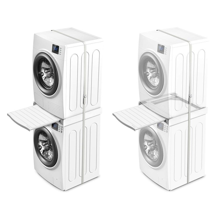 Universal spacer between washing machine and dryer with pull-out shelf Meliconi Torre Dry 656133 white