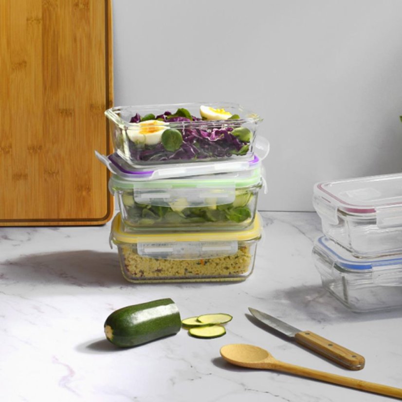 Set mit 5 Glasbehältern Pebbly PKV-5SRB, 850 ml