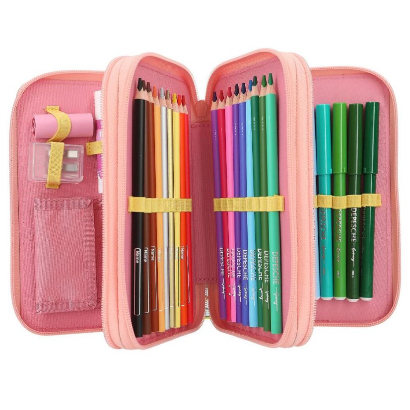 Three-tier pencil case with Top Model Juicy, Talita & Louise accessories