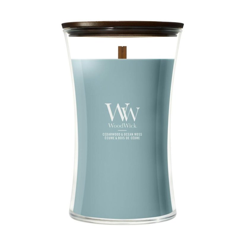 WoodWick-Kerze, groß, Cedarwood & Ocean Moss