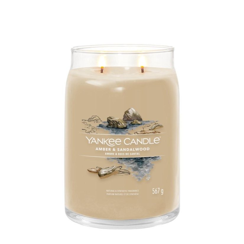 Yankee candle Signature nagy méretű gyertya, Amber & Sandalwood