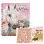 Spiral coloring book with Miss Melody sequin patch