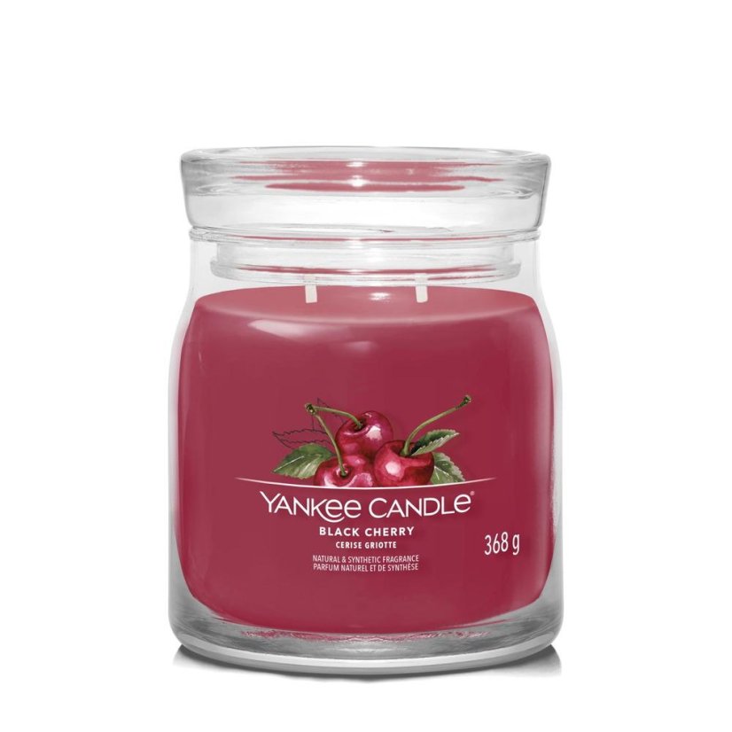 Yankee candle Signature közepes méretű gyertya, Black Cherry