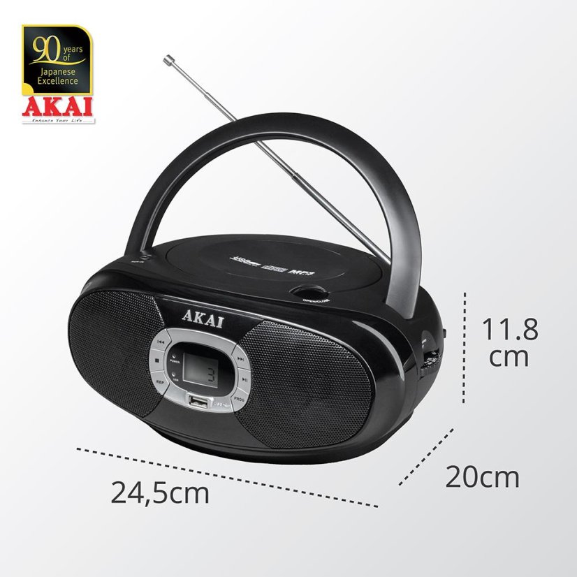 AKAI BM004A-614 Black Portable CD Player