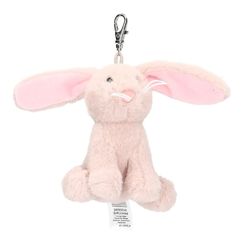 Nelly Princess Mimi plush bunny keychain, pink