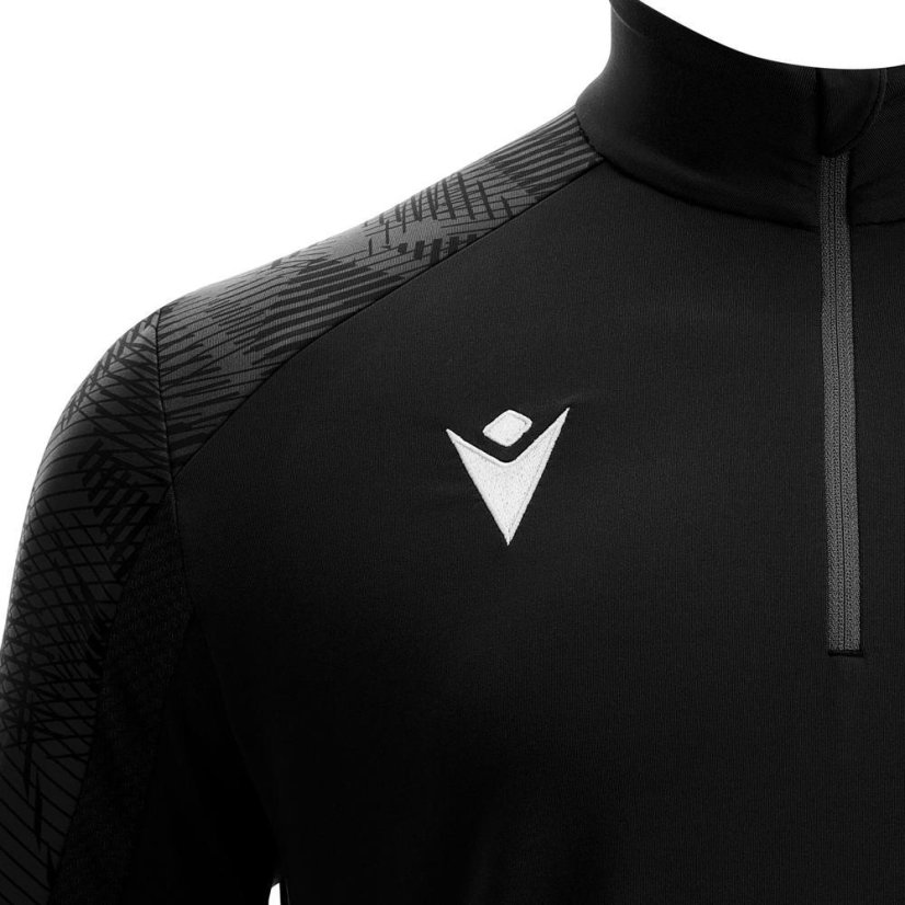 Tričko Macron Naryn 1/4 ZIP - Farba: Fľašová zelená, Veľkosť: M