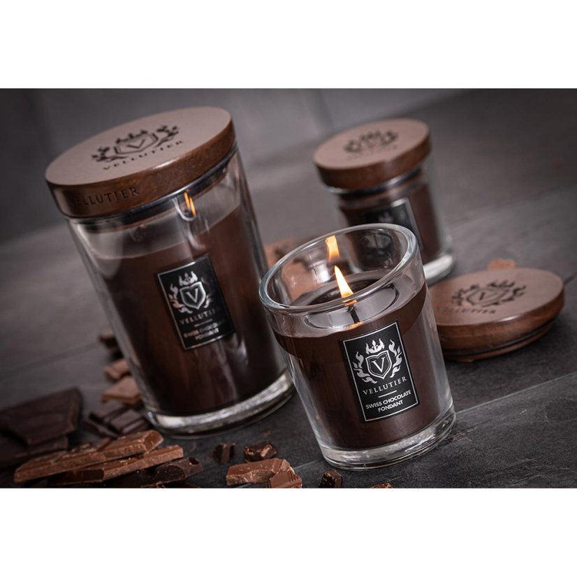 Vellutier közepes méretű gyertya, Swiss Chocolate Fondant