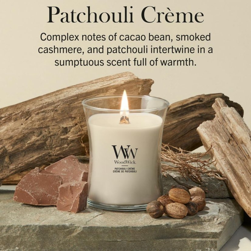 WoodWick Medium Candle, Patchouli Créme