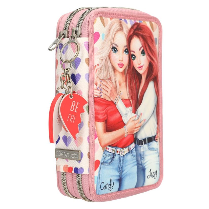 Two-tier pencil case with Top Model Heart to Heart Candy & Lexy accessories