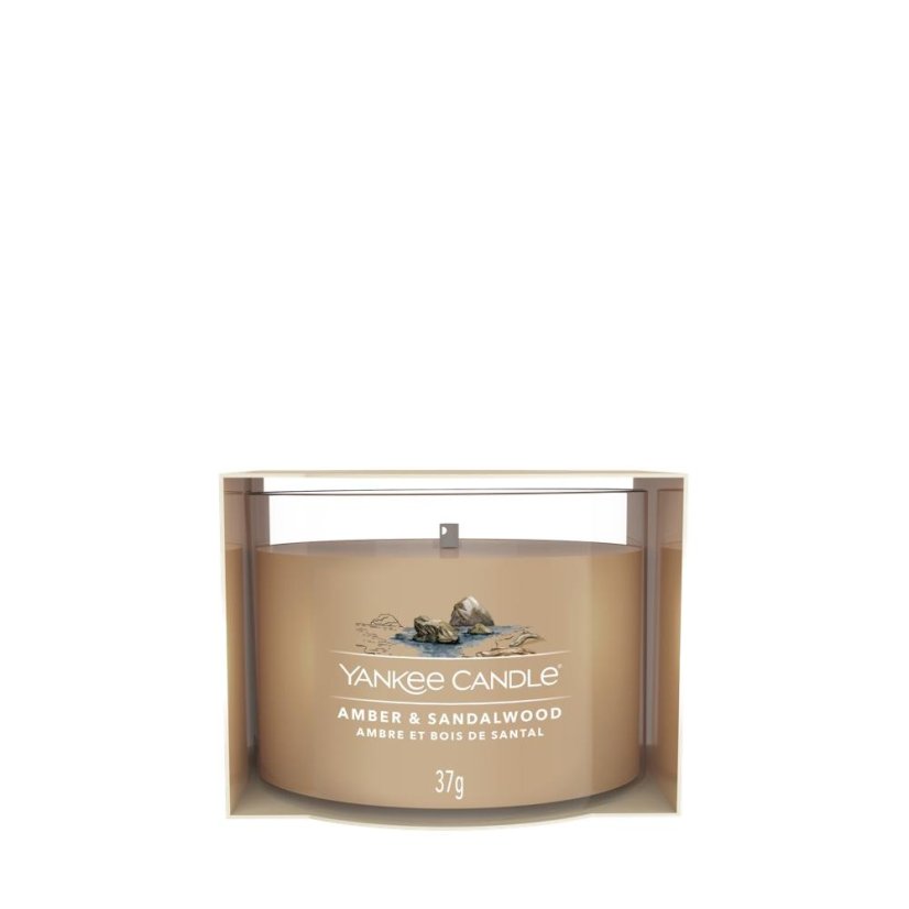 Yankee candle votív gyertya üvegben, Amber & Sandalwood