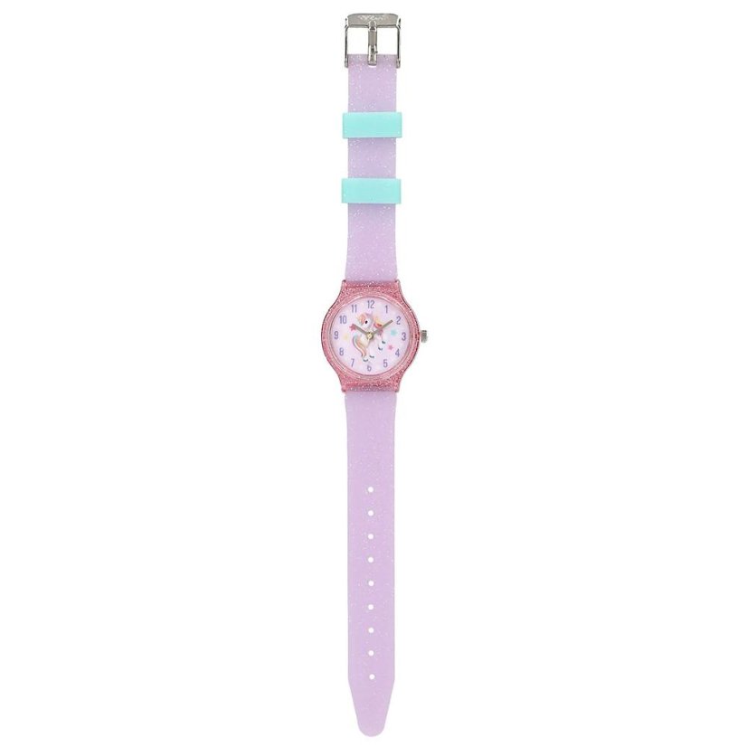 Armbanduhr mit glitzerndem Armband Ylvi, violett