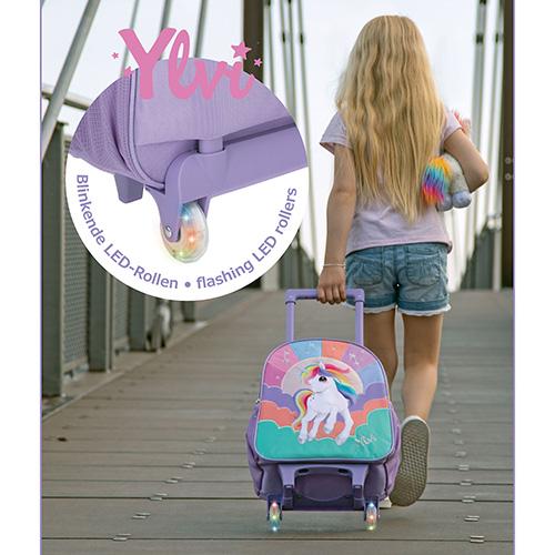 Kinderkoffer auf Rollen Ylvi, violetter Griff
