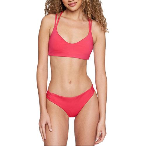 Damen-Badeanzug Hurley Max Solid Moderate - Farbe: Rosa, Größe: L