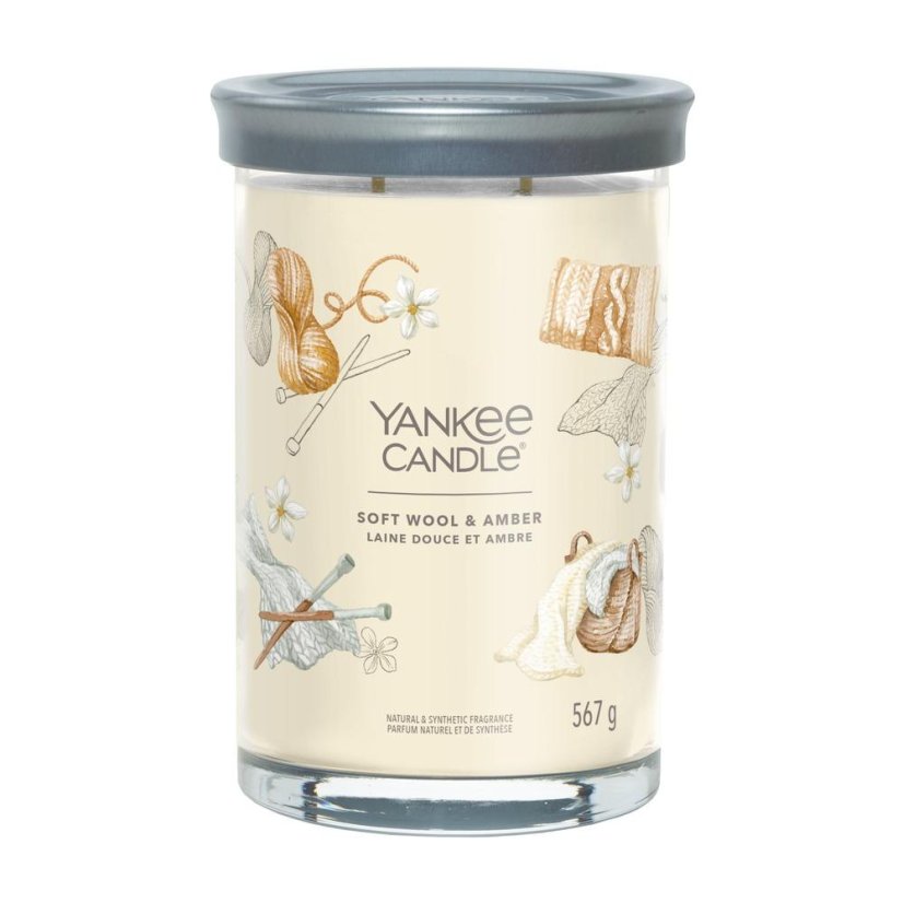 Świeca Yankee candle Signature Tumbler duża, Soft Wool & Amber