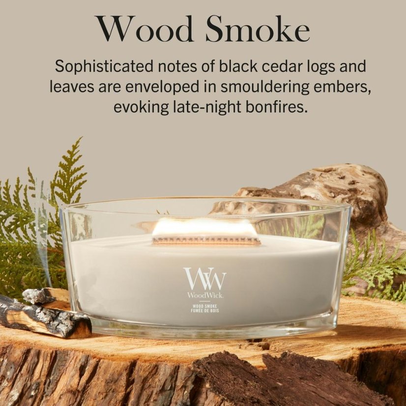 WoodWick hajó alakú gyertya, Wood Smoke
