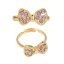 Princess Mimi Adjustable Ring with Rhinestones – Bow with Rhinestones