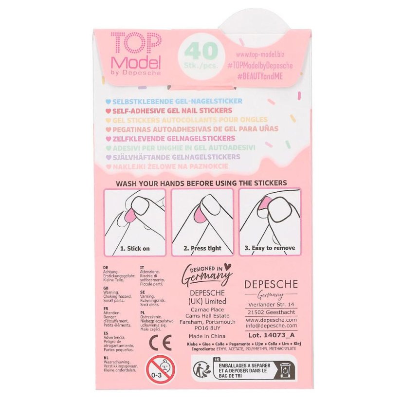 Top Model Beauty & Me Gel Nail Sticker Set, Hayden