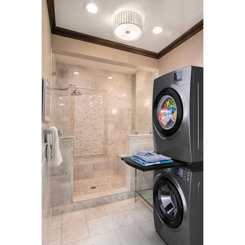 Universeller Zwischenraum zwischen Waschmaschine und Trockner mit ausziehbarem Regal Meliconi Torre Black 656136 schwarz