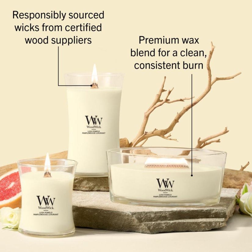 WoodWick Medium Candle, Lush Pomelo