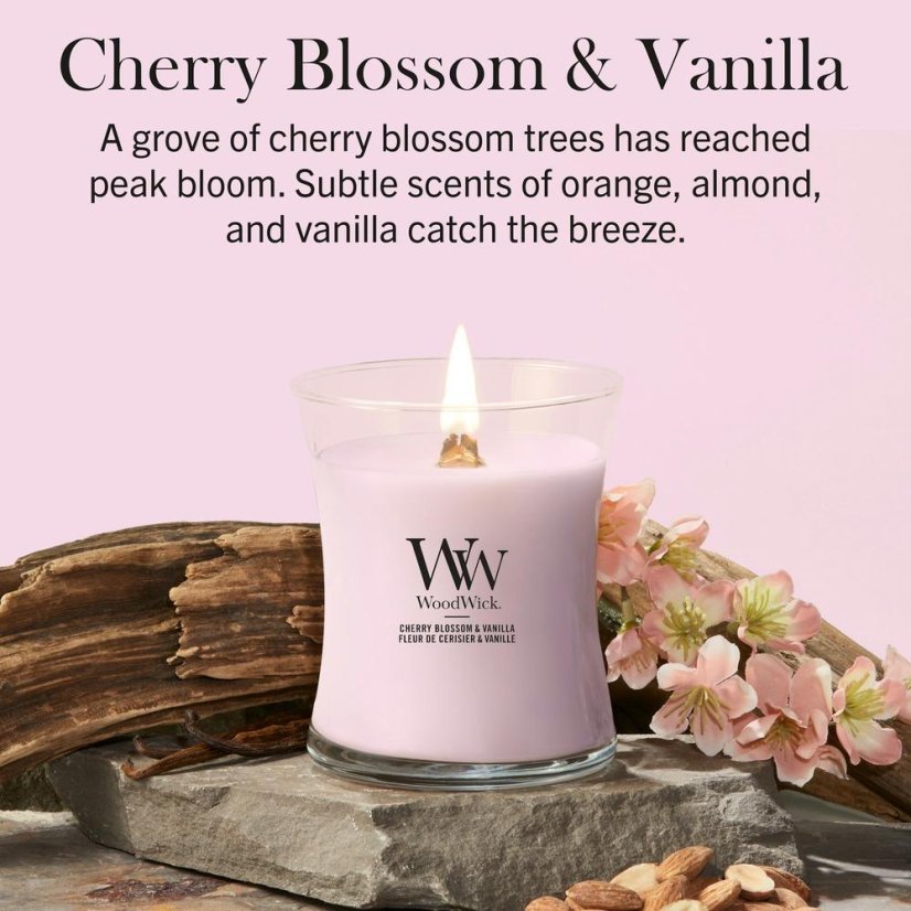WoodWick Medium Candle, Cherry Blossom & Vanilla