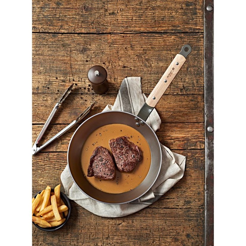 Ocelová pánev de Buyer Mineral B Bois 5710.28, 28 cm