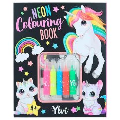 Omaľovánka s fixkami a nálepkami Ylvi Neon Colouring Book