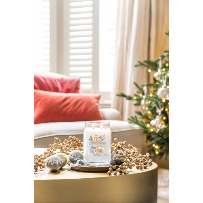 Yankee candle Signature Kerze, groß, White Spruce & Grapefruit