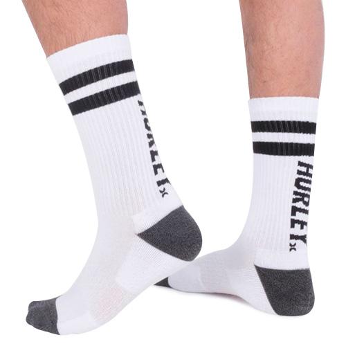 Hurley Extended Terry Crew Men's Socks - Color: Black, Size: 44 - 47.5