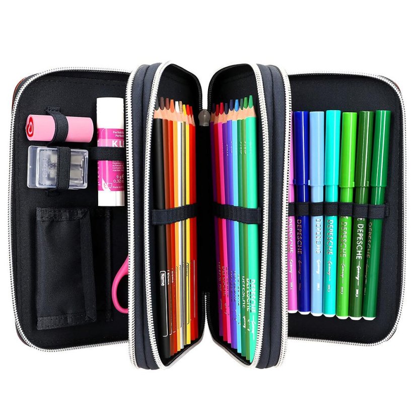 Three-tier pencil case with Miss Melody accessories, Luxury Horse