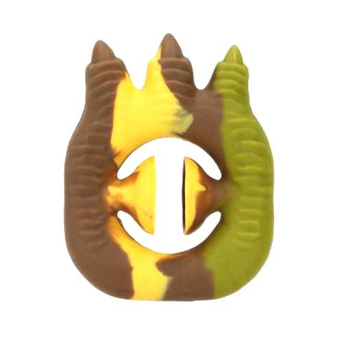 Dino World stress relief toy, dinosaur paw, brown, yellow, green