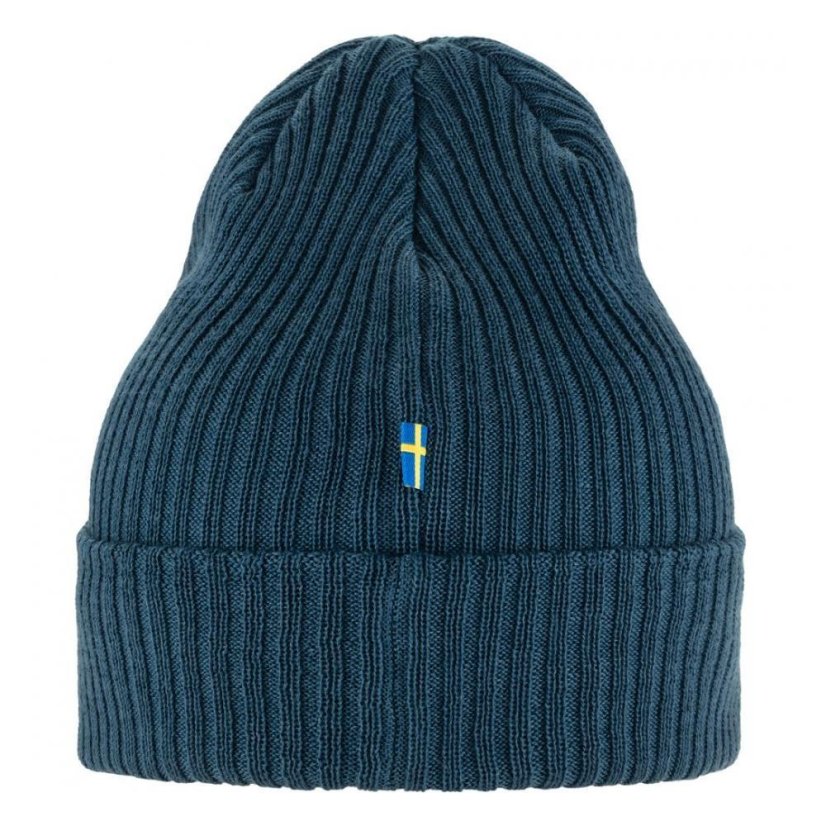 Čepice Fjällräven Rib Hat - Farba: Modrá džínsovina