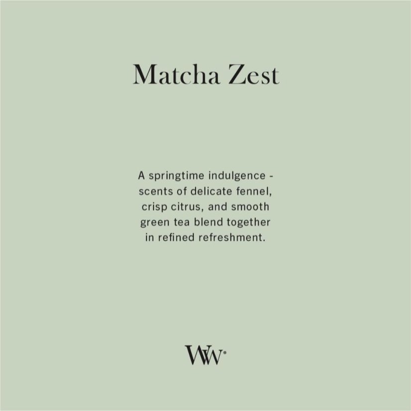 WoodWick hajó alakú gyertya, Matcha Zest