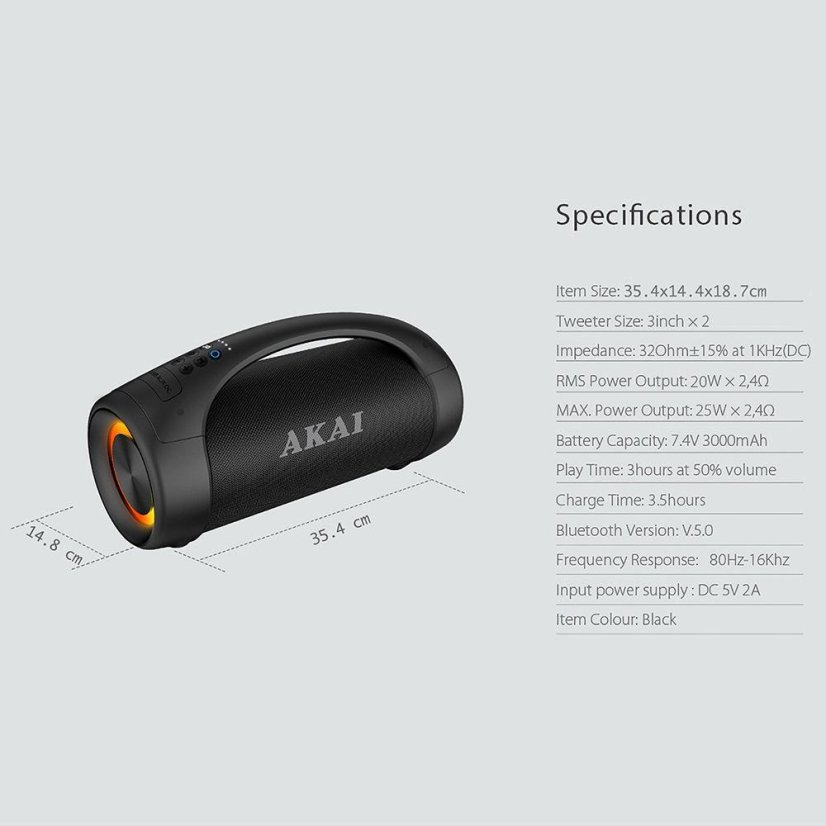 Lautsprecher AKAI ABTS-55 schwarz