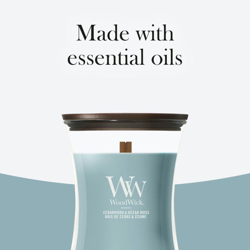 WoodWick Medium Candle, Cedarwood & Ocean Moss
