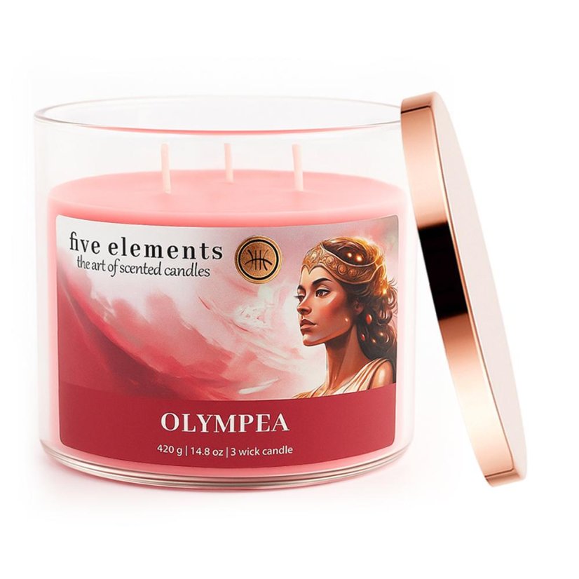 Świeca zapachowa Five Elements Olympea, 420 g, 3 knoty