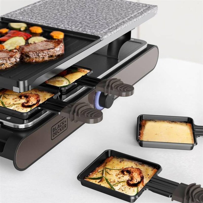 Raclette-Grill Black+Decker BXFC1400E schwarz/Naturstein