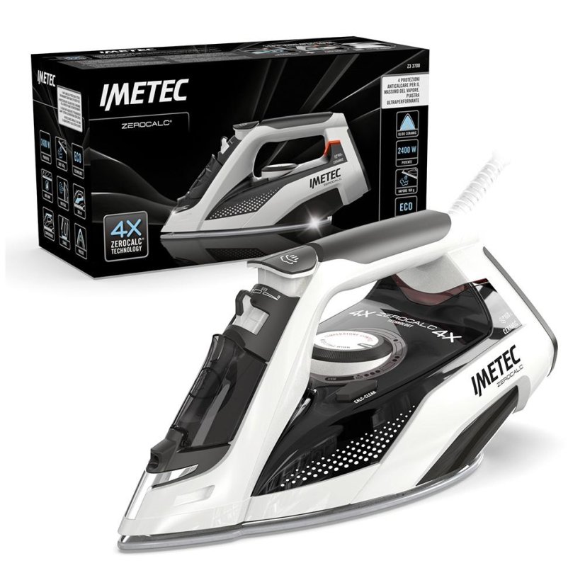 Imetec Z3 3700 ZEROCALC 9013 steam iron, white and black