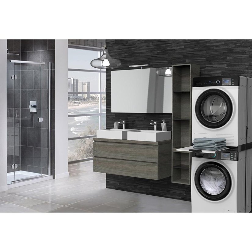 Universal adapter between the handle and the dryer with a wooden shelf Meliconi Torre DARK 656128 black