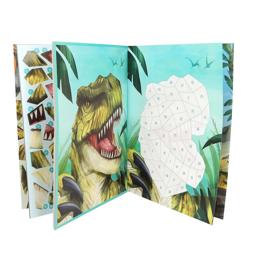 Creative notebook with Dino World Number Stickers