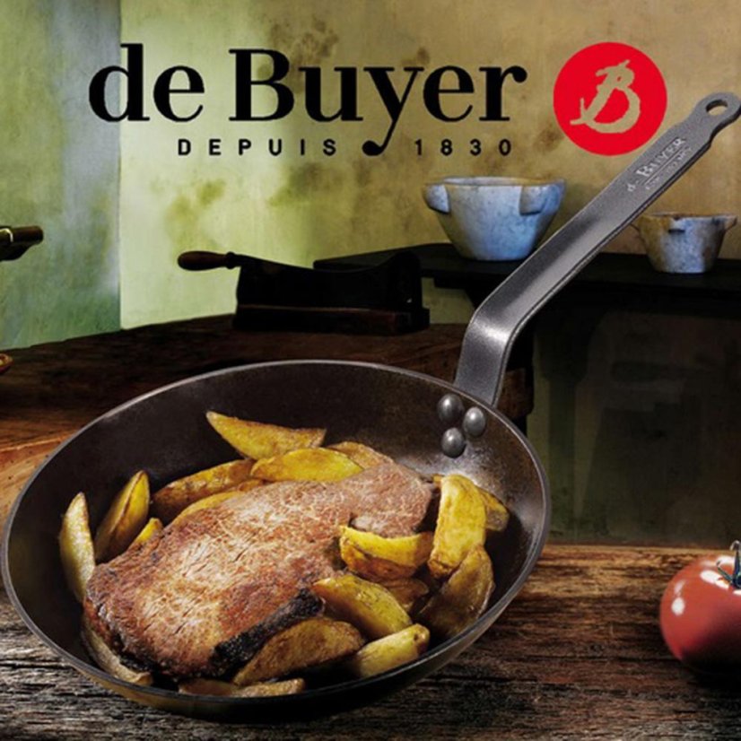 De Buyer Carbone Plus 5110.28 steel pan, 28 cm