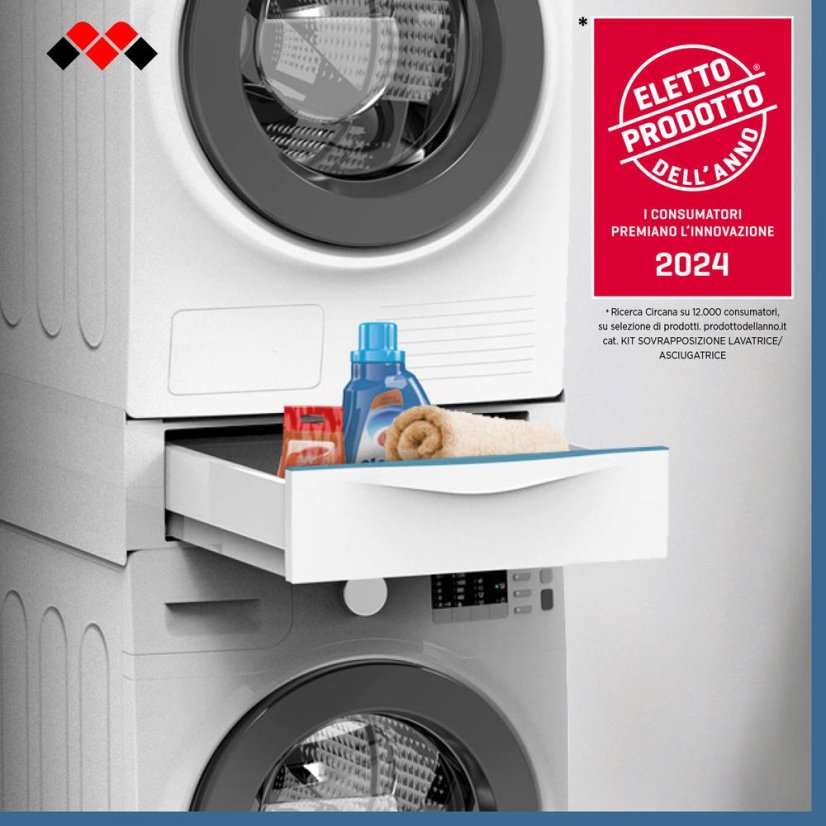 Kombinácia práčky a sušičky s výsuvnou zásuvkou Meliconi 656112 Torre Extra L60 biela